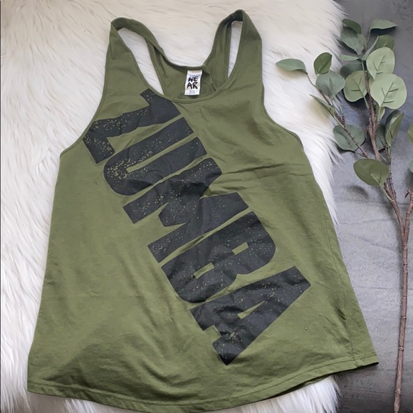 Zumba Fitness Tops - Zumba Fitness Dance Green Tank Top Size Small